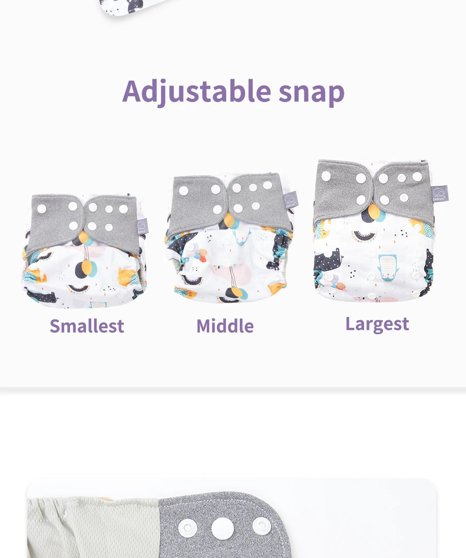 4-Pack Reusable Eco-friendly™ Baby Diapers with Insert